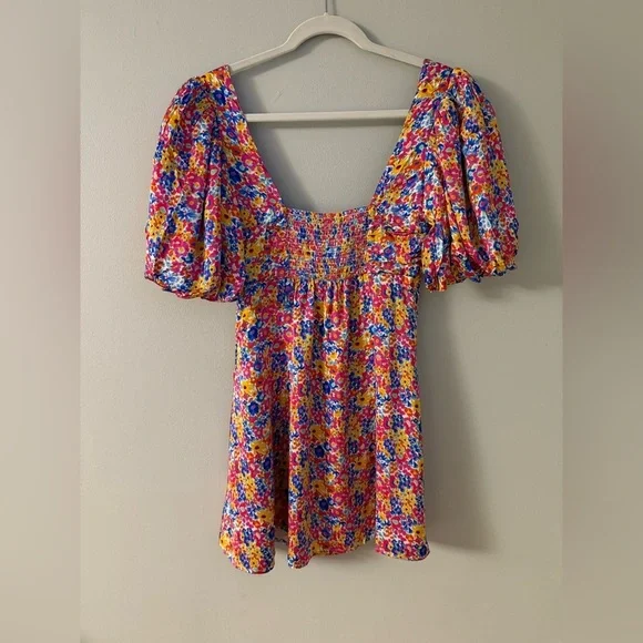 NWT For Love & Lemons Sasha Mini Dress Blue Dizzy Floral - Picture 9 of 9